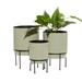 Juniper + Ivory Set of 3 10 In., 13 In., 14 In. Contemporary Planter Green Metal - Juniper + Ivory 51986