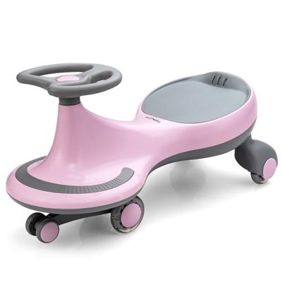 Costway Wiggle Car Ride-on Toy with Flashing Wheels-Pink