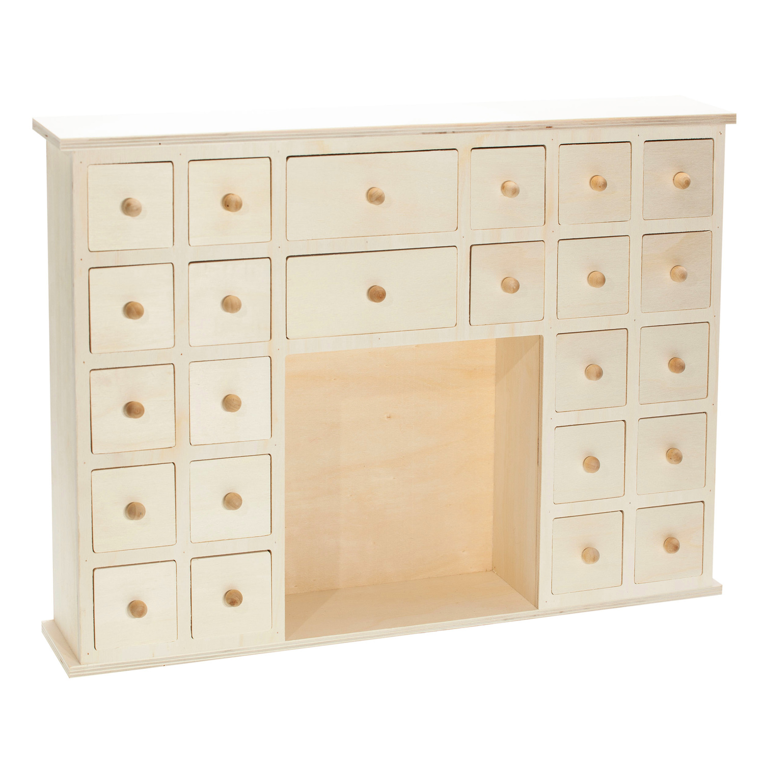 Calendrier de l'Avent en bois, 41,5 x 7 x 30,5 cm