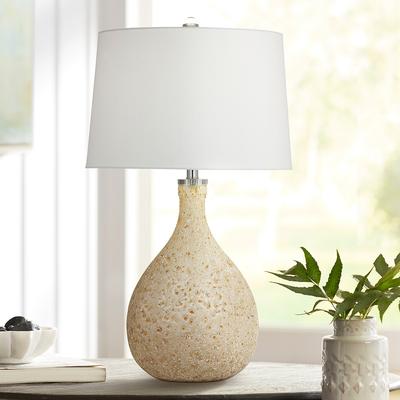 Bethany Crystal Fluted Glass Column Led, Brannan Bronze And Glass Table Lamp