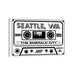 East Urban Home Seattle Cassette - Light Background by Benton Park Prints - Wrapped Canvas Graphic Art Print Canvas in Black/Gray/White | Wayfair