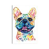 East Urban Home Fawn French Bulldog - Frenchie by Lisa Whitehouse - Gallery-Wrapped Canvas Giclée in Black/Blue/Green | Wayfair