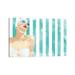 East Urban Home Bathing Beauty on Teal Towel by Jen Bucheli - Wrapped Canvas Graphic Art Print Metal | 26 H x 40 W x 1.5 D in | Wayfair