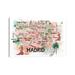 East Urban Home Madrid Spain Illustrated Travel Map w/ Roads Landmarks & Tourist Highlights by Markus & Martina Bleichner | 40 H x 60 W in | Wayfair