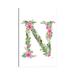 East Urban Home Botanical Letter N by Kelsey Mcnatt - Wrapped Canvas Textual Art Print Metal in Green/Pink | 60 H x 40 W x 1.5 D in | Wayfair