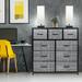 Sorbus 9 Drawers Chest Dresser - Teal Metal/Fabric in Gray/Black | 39.5 H x 39.5 W x 11.5 D in | Wayfair DRW-9D-GRYBLK