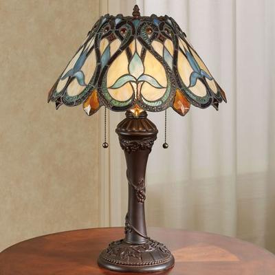 Evanthe Stained Glass Table Lamp Multi Jewel , Multi Jewel