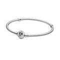 Pandora Passions Heart Infinity Clasp Snake chain sterling silver bracelet, 20