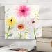 Gracie Oaks Floral Pop II by Victoria Borges - Painting on Canvas Canvas, Cotton in Green/Pink/Yellow | 37.75 H x 37.75 W x 0.75 D in | Wayfair