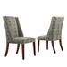 Birch Lane™ Villas Wingback Side Chair Wood/Upholstered/Fabric in Blue | 40.5 H x 21.5 W x 27 D in | Wayfair 406794E98041483FA969EC80510A4900