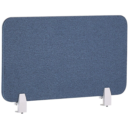 Schreibtisch Trennwand Blau Stoff PET Kunststoff 72 x 40 cm zum Aufstellen Klemmen Schallschutz Sichtschutz Pinnwand Büro Home Office