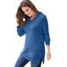 Plus Size Women's Side Button V-Neck Waffle Knit Sweater by Woman Within in Royal Navy (Size 18/20) Pullover