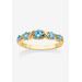 Women's Yellow Gold-Plated Simulated Birthstone Ring by PalmBeach Jewelry in March (Size 8)