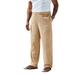 Plus Size Women's Elastic Waist Gauze Cotton Pants by KS Island in Khaki (Size 6XL)