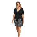 Plus Size Women's Kate V-Neck Cover Up Dress by Swimsuits For All in Black (Size 18/20)