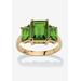 Women's Yellow Gold-Plated Simulated Emerald Cut Birthstone Ring by PalmBeach Jewelry in August (Size 5)