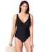 Plus Size Women's V-Neck One Piece Swimsuit by Swimsuits For All in Black (Size 8)