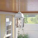 Freeport Park® Enloe 1-Bulb 10.75" H Outdoor Hanging Lantern Glass/Metal in White | 10.75 H x 6.13 W x 6.13 D in | Wayfair CHLH2961 27277945