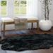 Black 48 x 2.5 in Area Rug - Etta Avenue™ Dominick Faux Fur Shag Fluffy Area Rug Faux Fur | 48 W x 2.5 D in | Wayfair