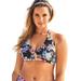 Plus Size Women's Diva Halter Bikini Top by Swimsuits For All in Watercolor Floral (Size 4)