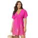 Plus Size Women's Kate V-Neck Cover Up Dress by Swimsuits For All in Pink (Size 10/12)
