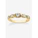 Women's Yellow Gold-Plated Simulated Birthstone Ring by PalmBeach Jewelry in April (Size 10)
