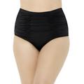 Plus Size Women's Shirred High Waist Swim Brief by Swimsuits For All in Black (Size 22)