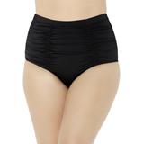 Plus Size Women's Shirred High Waist Swim Brief by Swimsuits For All in Black (Size 22)