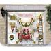 The Holiday Aisle® Santa's Reindeer Barn without Santa Garage Door Mural Polyester in Brown/Red/Yellow | 84 H x 96 W x 1 D in | Wayfair