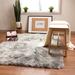 White 36 x 2.5 in Area Rug - Etta Avenue™ Dominick Gray Faux Sheepskin Fur Shag Fluffy Area Rug Faux Fur | 36 W x 2.5 D in | Wayfair