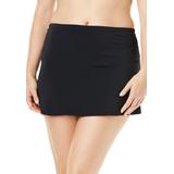 Plus Size Women's Side Slit Swim Skirt by Swimsuits For All in Black (Size 18)