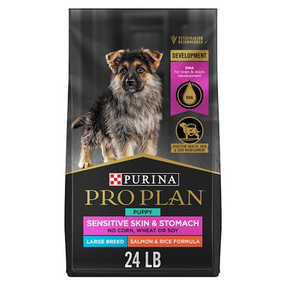 Purina Pro Plan Sensitive Skin & Stomach, Salmon & Rice Formula Large Breed Dry Puppy Food, 24 lbs.