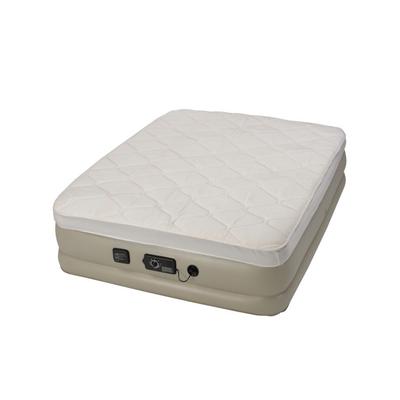 Insta-bed Raised 18 in Queen Pillow Top Air Mattress with NeverFlat Pump Beige Queen 840018G