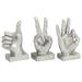 Juniper + Ivory Set of 3 7 In., 7 In., 6 In. Silver Traditional Hand Sculpture Polystone - Juniper + Ivory 97709