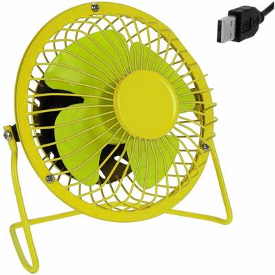 Deuba - usb Ventilator Tischventilator Tisch Lüfter 360° neigbar geräuchsarm gelb