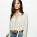 Free People Tops | Free People Modern Muse Ivory Comb Blouse | Color: Gold/White | Size: Xs