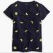 J. Crew Tops | J Crew Sequin Lemon Navy Tee Size | Color: Blue/Yellow | Size: S