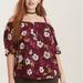 Torrid Tops | 3/$30 Torrid Cold Shoulder Floral Blouse | Color: Purple/White | Size: 1x