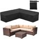 Corner Sofa Cover COOSOO Outdoor Garden Furniture Cover Waterproof Durable 210D Oxford V/L Shaped Sectional Couch Rattan Corner Sofa Table Chair Protection Cover with Storage Bag (V Shape:300cm/118in)