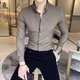 Chemise d'affaires à manches longues pour hommes chemise mince décontractée style gentleman