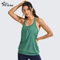 T-shirt de sport athlétique Racerback pour femmes débardeur actif haut de Yoga Long