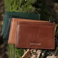 Hiram Beron-Porte-cartes en cuir pour homme mini portefeuille avec blocage RFID porte-carte
