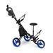 Costway 3 Wheels Folding Golf Push Cart with Seat Scoreboard and Adjustable Handle-Blue