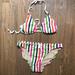 J. Crew Swim | J. Crew Striped Triangle Bikini Set - Small | Color: Green/Pink | Size: S