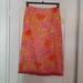 Anthropologie Skirts | A Cotton Floral Skirt | Color: Orange/Pink | Size: 12