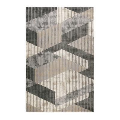 Tapis motif effet 3D relief tons de gris pour salon/chambre 225x160