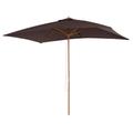 Parasol droit rectangulaire chocolat