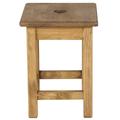 Tabouret en bois carré en pin massif cire teinté