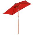 Parasol rectangulaire inclinable rouge