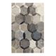 Tapis motif cercles vintage nuances d'hiver 170x120